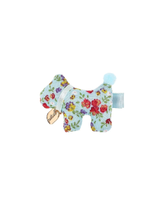 Haarspange Stoffhund Blumen mint