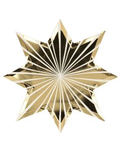 Sterne Pappteller gold gestreift (2 Designs)