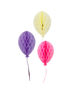 Luftballon Wabenbälle rosa, gelb, lila
